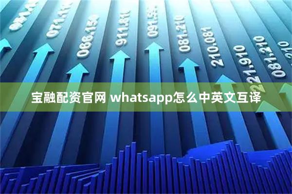 宝融配资官网 whatsapp怎么中英文互译