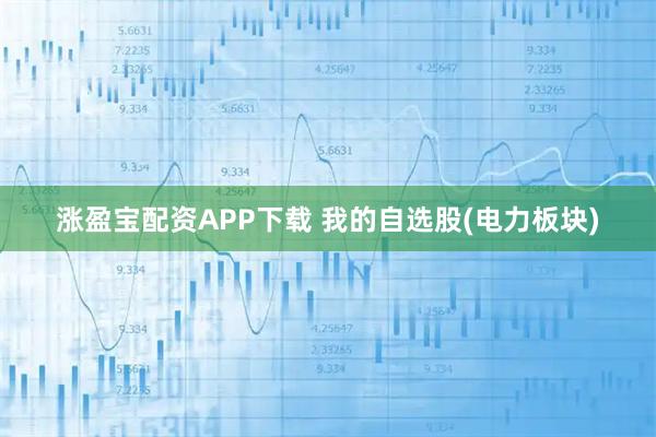 涨盈宝配资APP下载 我的自选股(电力板块)
